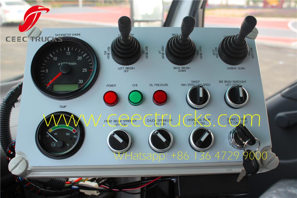 ISUZU 4 CBM road sweeper truck english control box