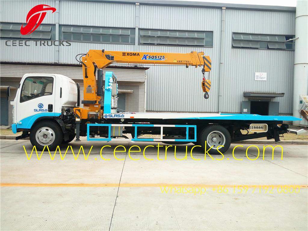 ISUZU 5T road wrecker truck mounted crane