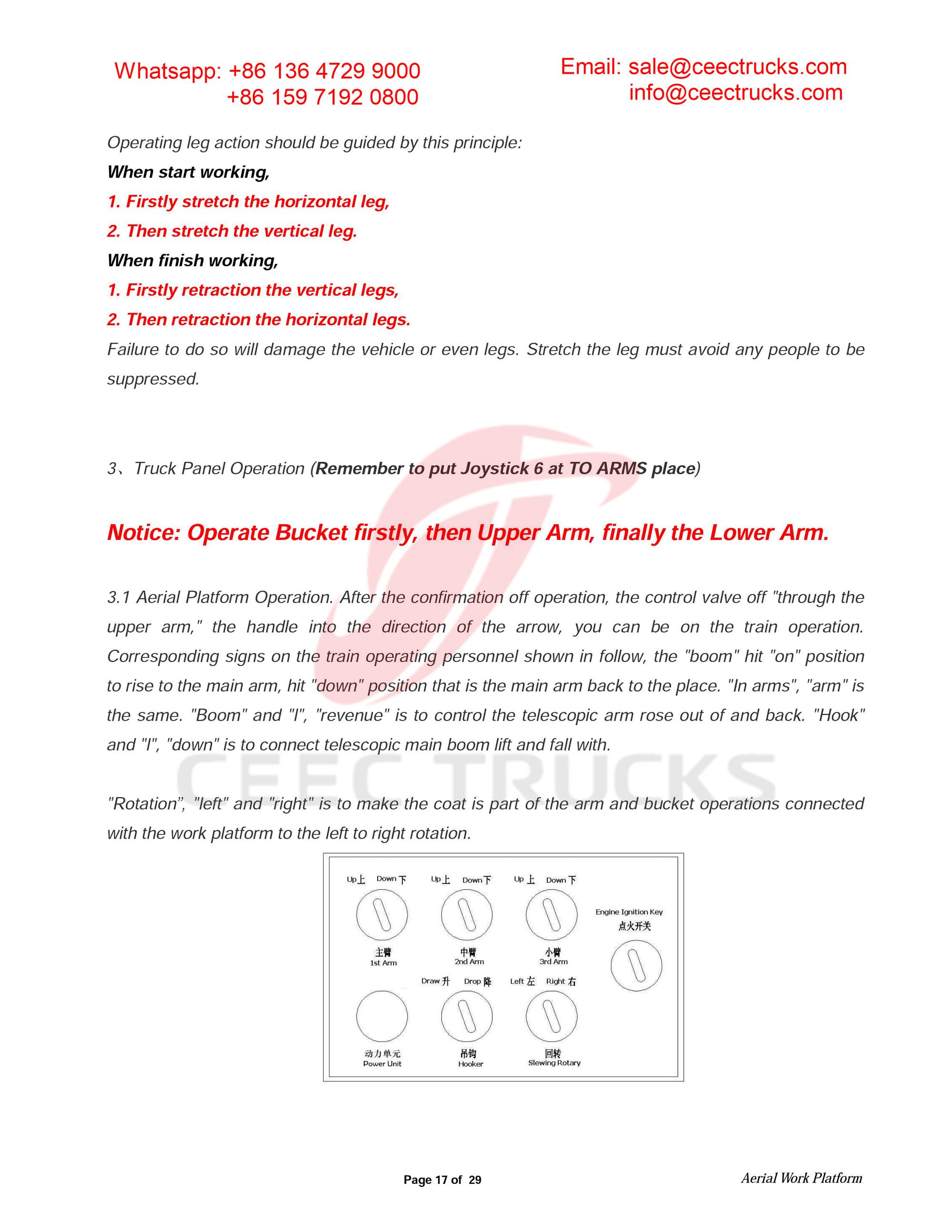 ISUZU 18m aerial working platform owner manual