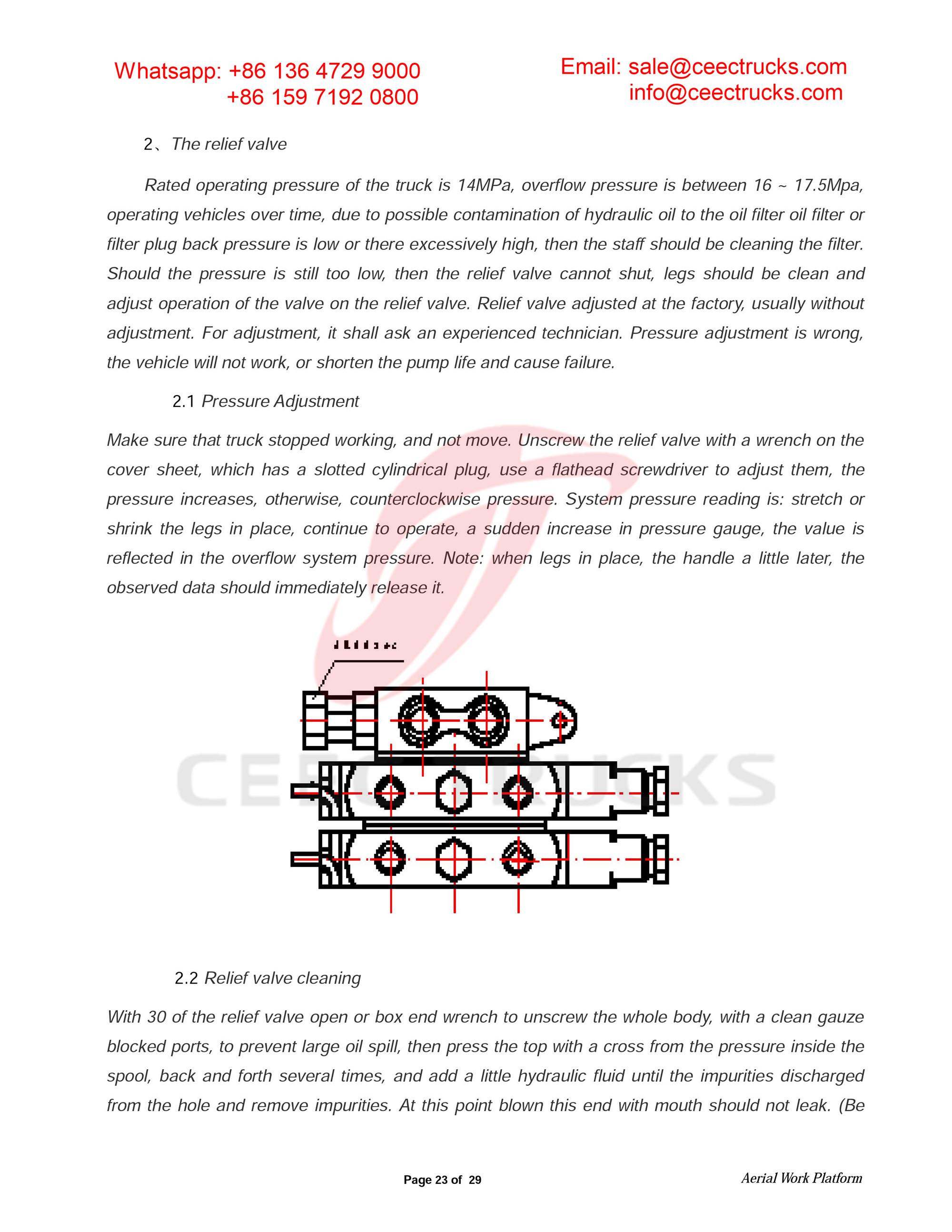 ISUZU 18m aerial working platform owner manual