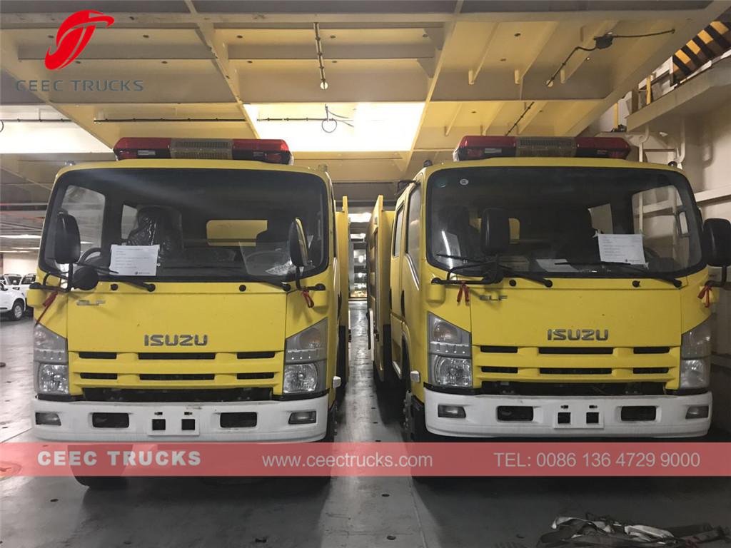 Dubai customer buy 2 units ISUZU firefighting trucks low price sale