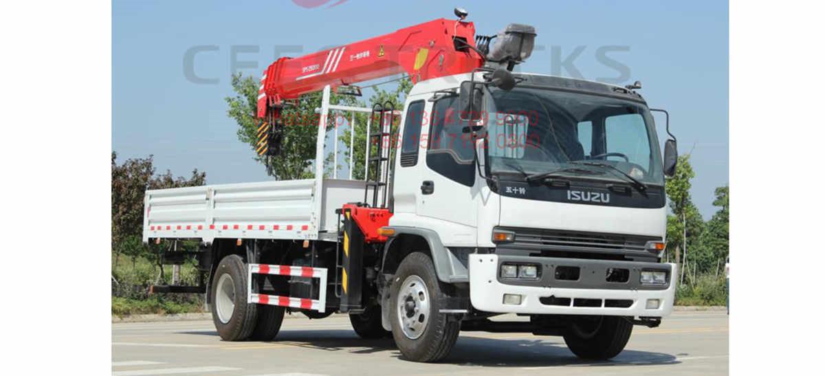 ISUZU 10tons palfinger boom crane truck export to Myanmar Yangon ISUZU 10tons palfinger boom crane truck export to Myanmar Yangon