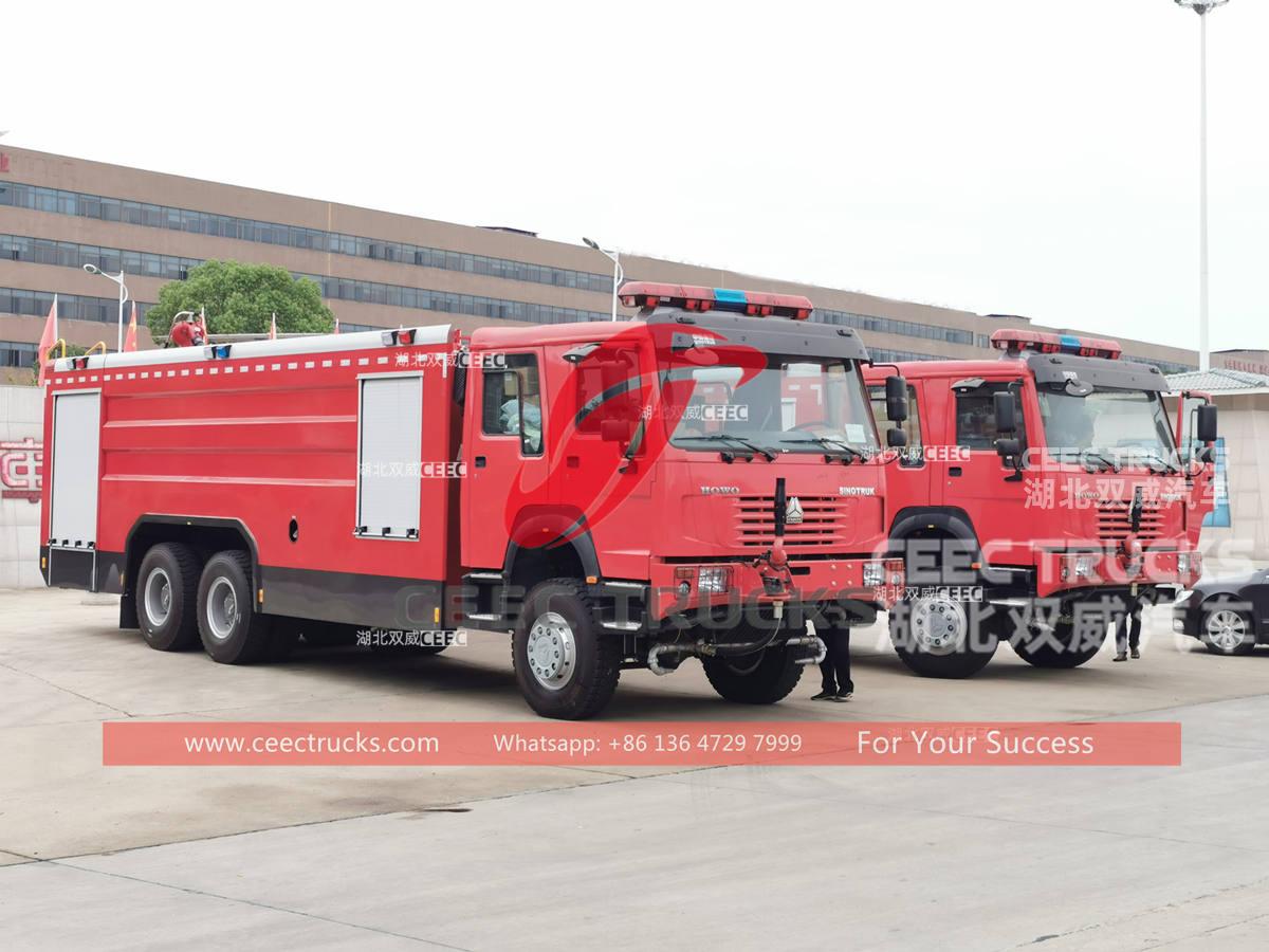 Good quality HOWO 6Ã—6 off-road fire pumper trucks for Africa