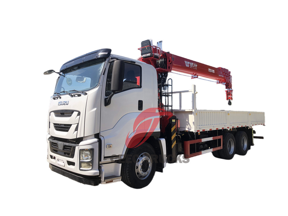 Isuzu 10 wheeler truck with 8 T telescopic crane