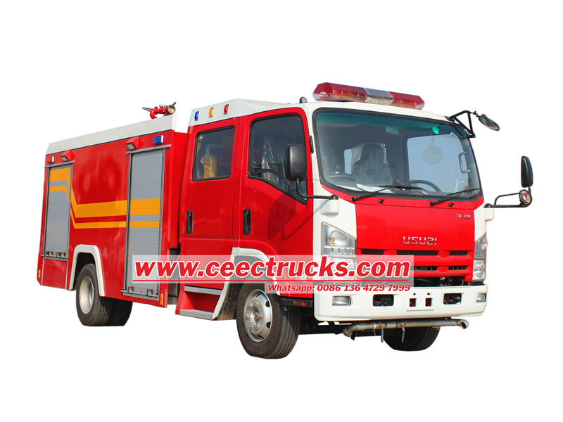  ISUZU NPR dry powder nitrogen fire truck