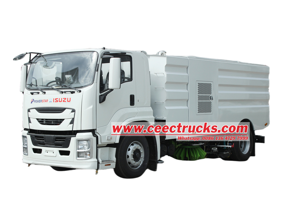 Isuzu 10,000 liters truck mounted vacuum road sweeper