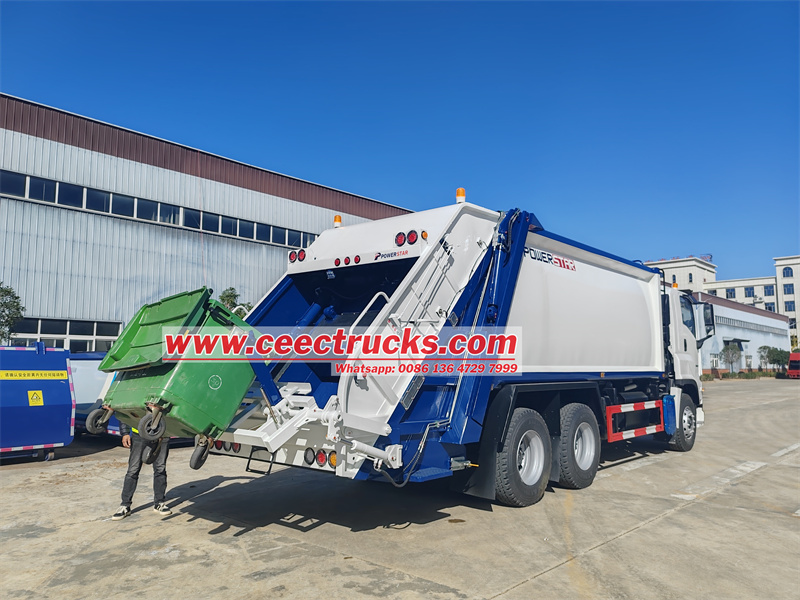 ISUZU rear end loader waste compactor truck