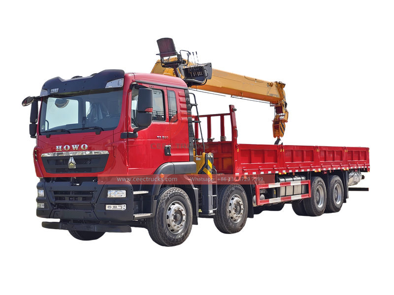 Howo 8x4 cargo truck mounted 20 tons crane