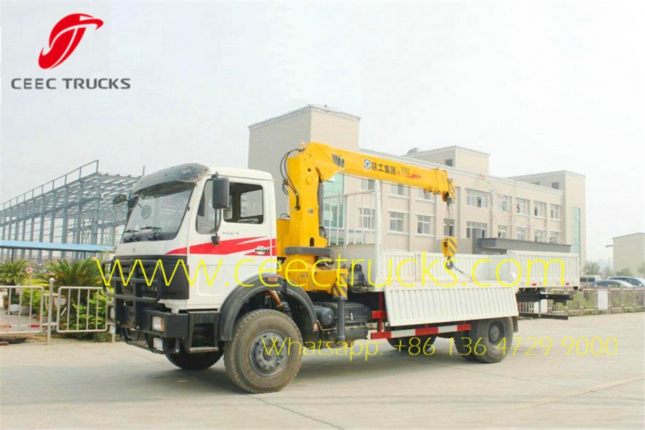 Best beiben 6 wheeler offroad mounted crane cargo truck