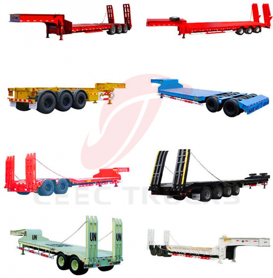 cheap price 80T heavy duty low bed semi trailer on sale