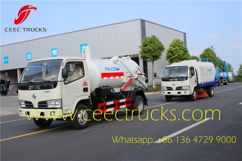 Environmental 4cbm dustbin and 1cbm water tank DONGFENG Mechanical road sweeper