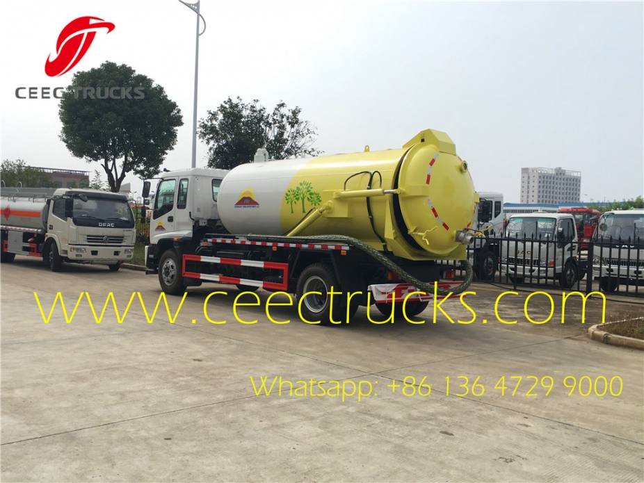 TOP quality ISUZU 10CBM vacuum sewage suction truck export Mongolia