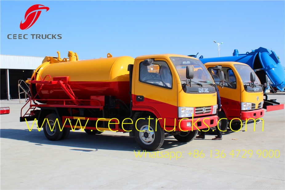 2016 best selling model 4CBM sewage suction tanker truck