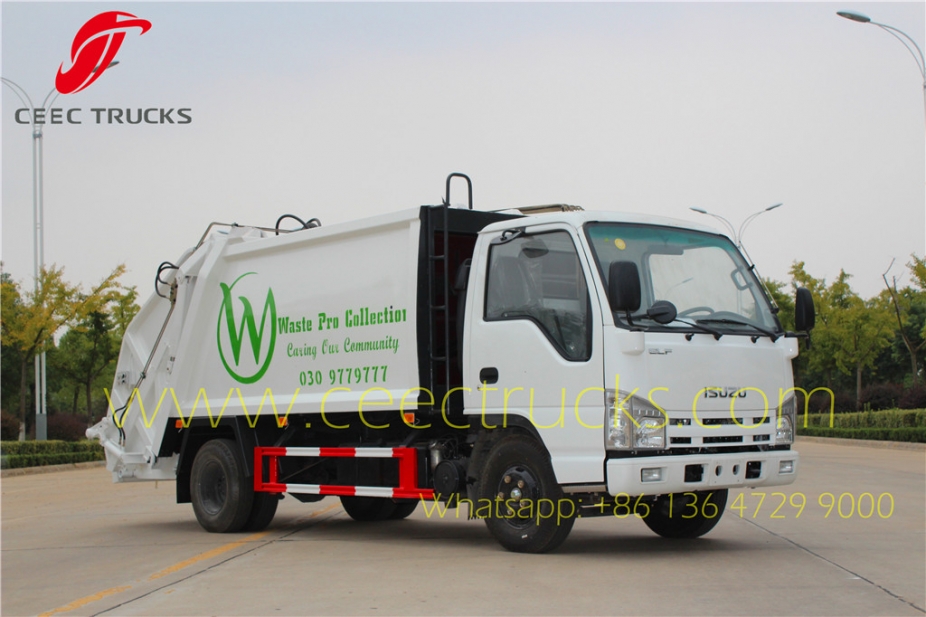 Asia country buy ISUZU 6cbm compressed refuse truck bottom price