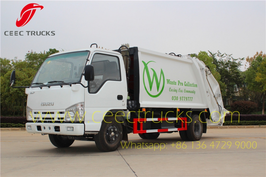 Asia country buy ISUZU 6cbm compressed refuse truck bottom price