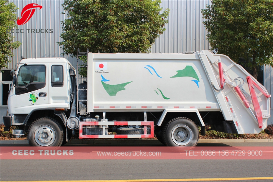 Japan technology 12 CBM garbage compactor truck