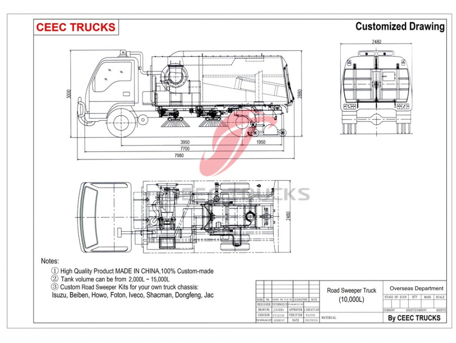 Xe quét đường Dongfeng 10.000L