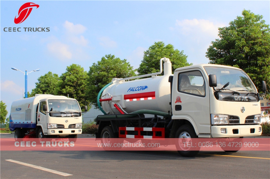 Low price Dongfeng 4,000L vacuum sewage suction truck