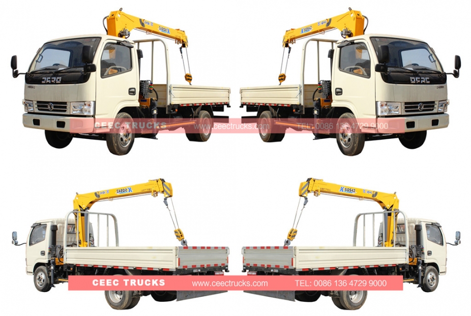 DONGFENG 2T boom crane trucks export Myanmar