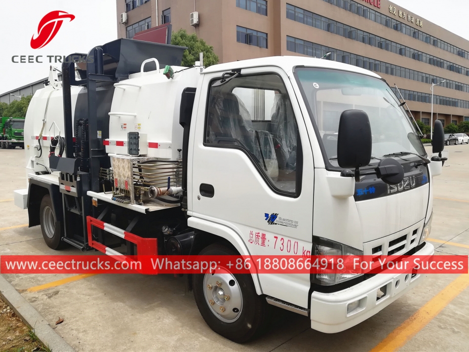 Xe thu gom rác thải nhà bếp 6.000L ISUZU