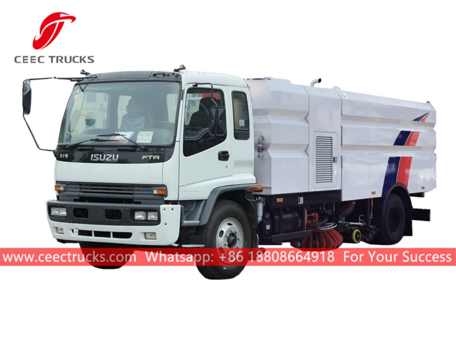 ISUZU 15cbm road sweeping and washing truck