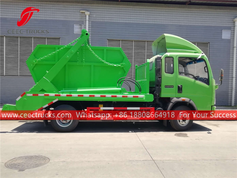 HOWO 120HP RHD swing arm garbage truck