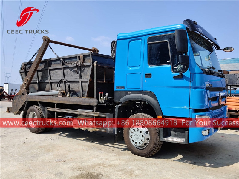 HOWO 266HP RHD swing arm garbage truck