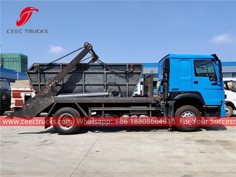 HOWO 266HP RHD swing arm garbage truck