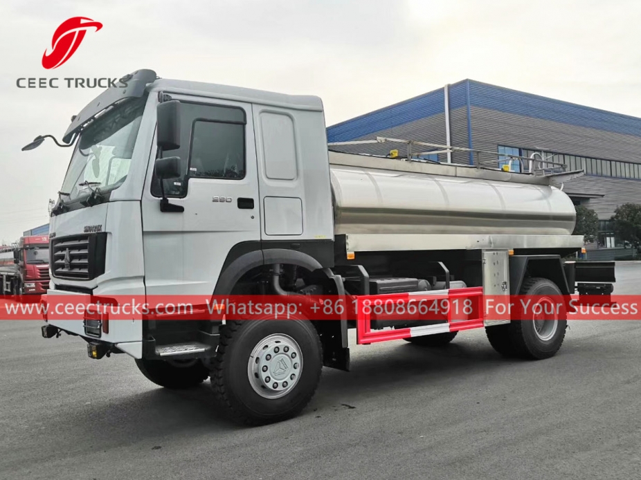 HOWO stainless steel milk tank truck