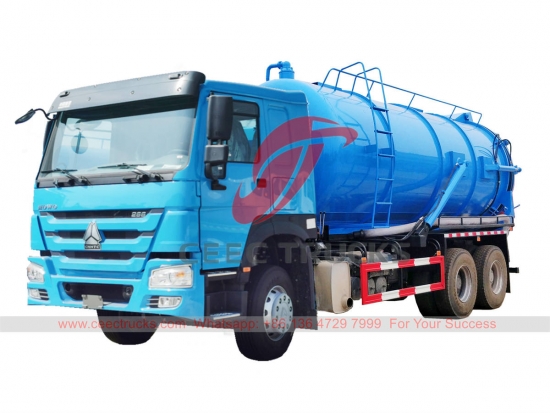 Brand new HOWO 10 wheeler vacuum sewage truck at best price