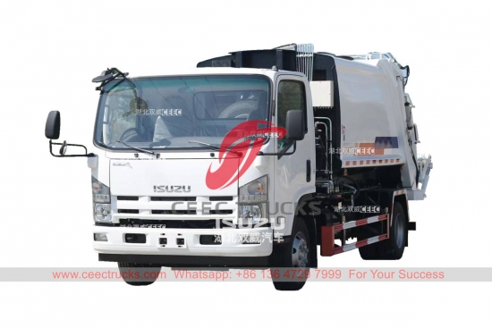 ISUZU ELF 700P hook loader mounted garbage compactor