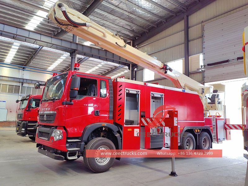 HOWO 6×4 water fire fighting truck with 32 Meters Higher Pressure Water Cannon