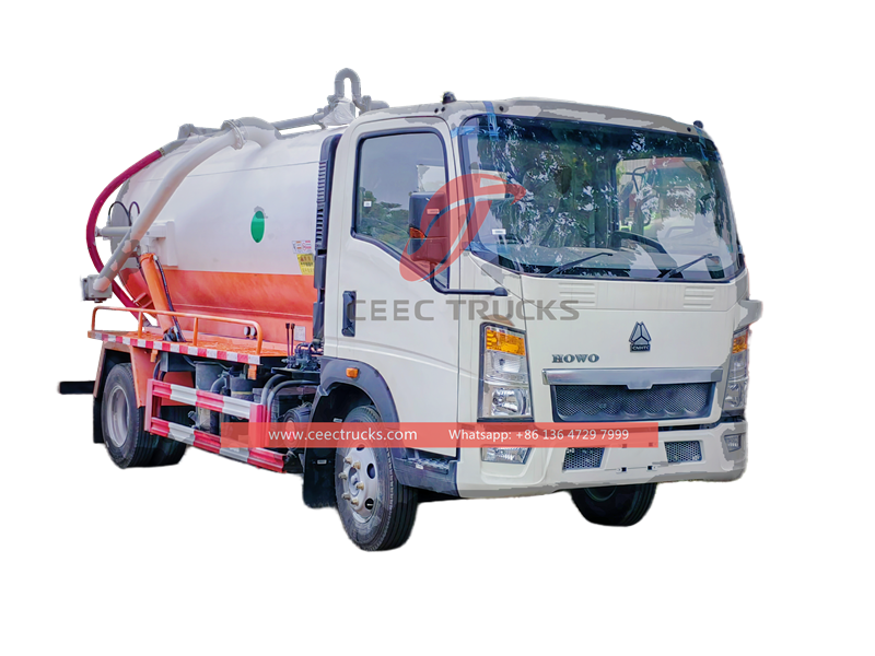 HOWO 4×2 right hand drive sewage suction truck