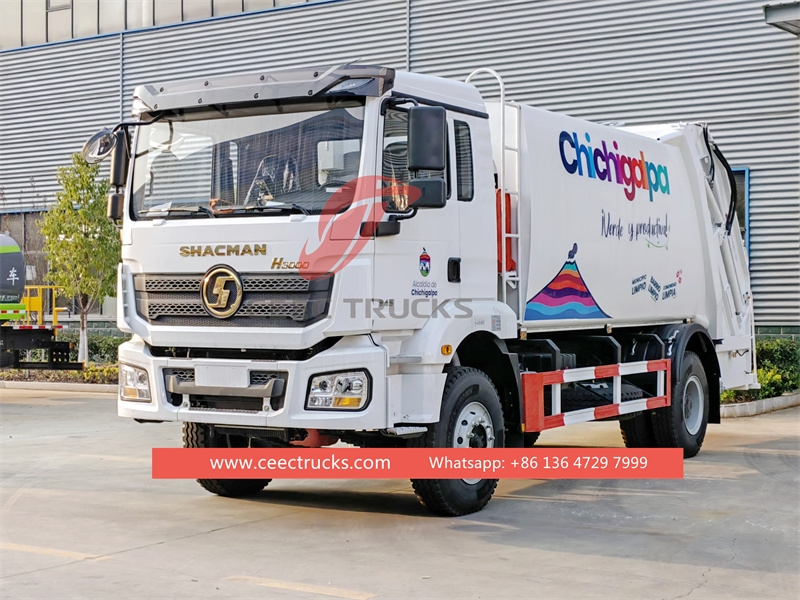 Shacman H3000 rear loading garbage truck for exporting