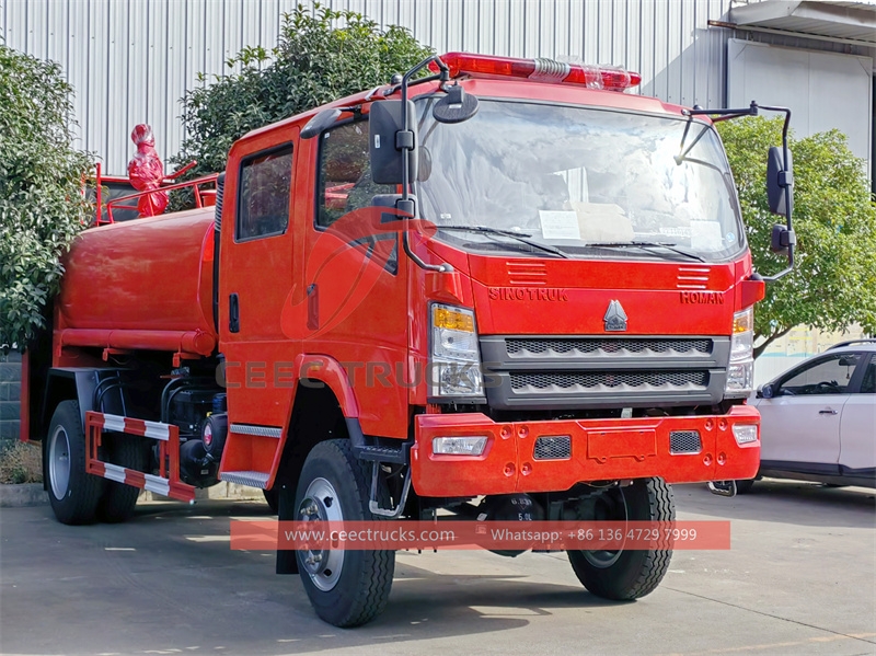 Howo 4x4 drive fire engine with factory direct sale