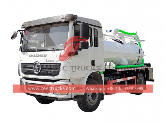 Shacman 6 wheeler vacuum sewer truck