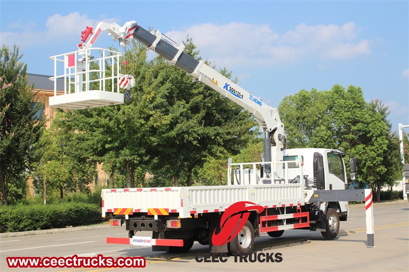 Isuzu Boom Crane Truck with Manlifter