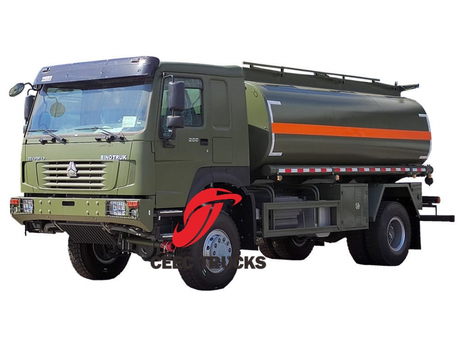 Howo 4x4 drive quân sự di động diesel bowser