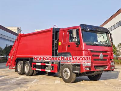 Howo 20 cbm rear end loading garbage truck