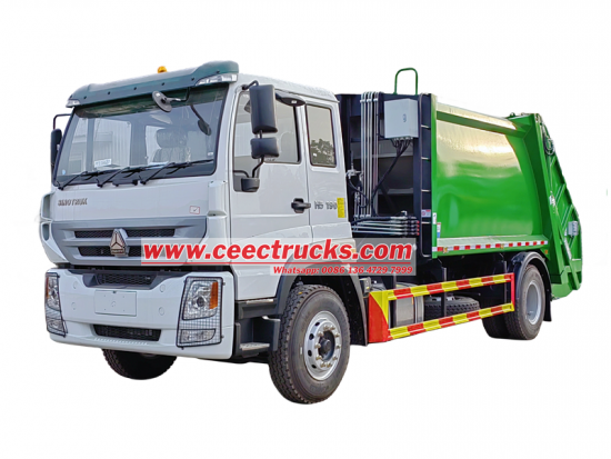 Brand new HOWO 10CBM refuse compactor truck with low price