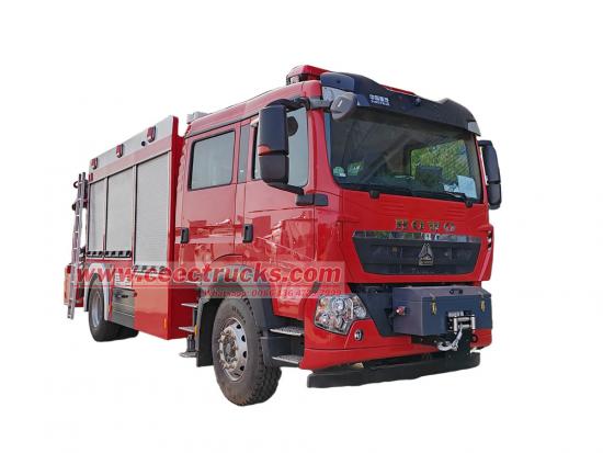 Howo multipurpose fire truck with hydraulic crane