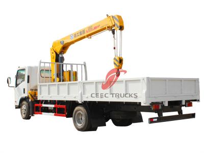 Isuzu NPR 190hp truck with 3 tons telescopic crane