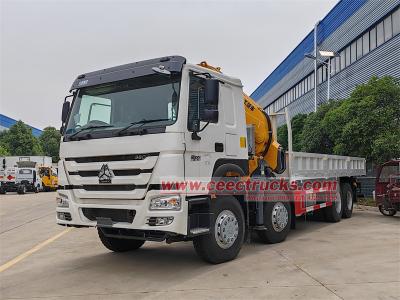 HOWO 8x4 heavy-duty knuckle crane truck