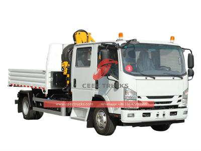 Isuzu ELF NPR dumper truck with kunckle crane