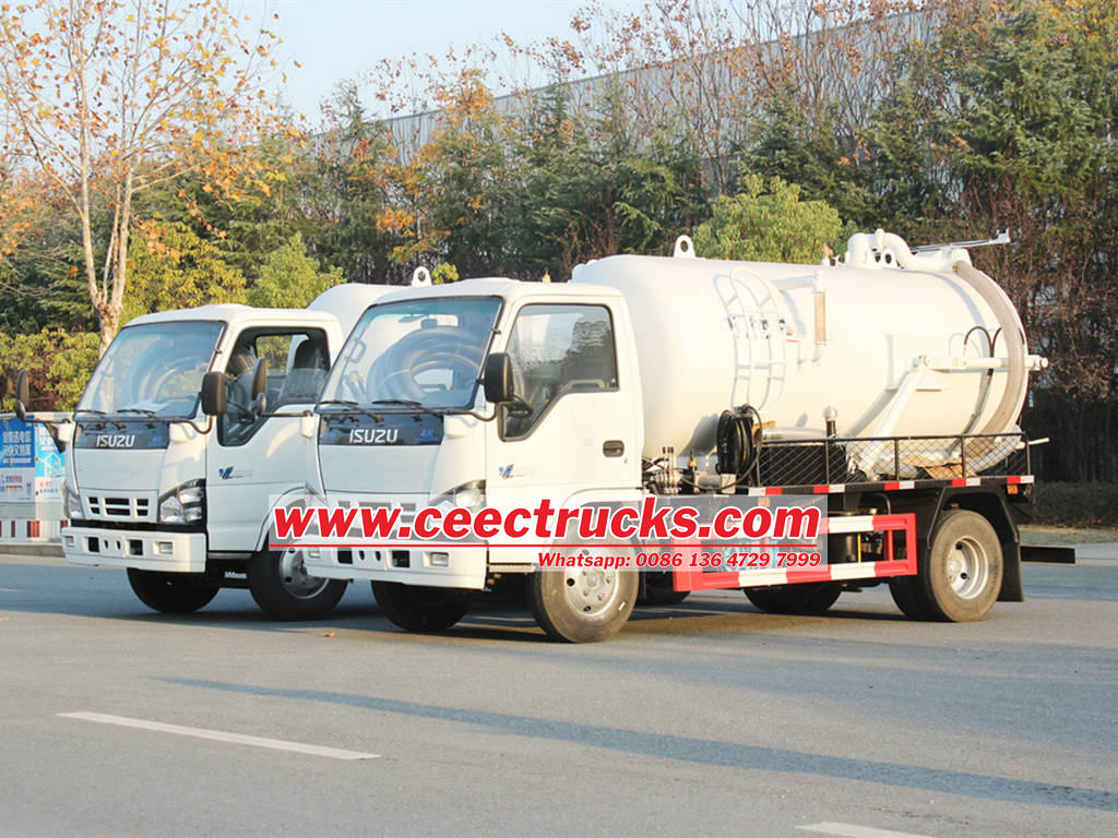 nguyên tắc làm việc của xe tải bơm chân không isuzu