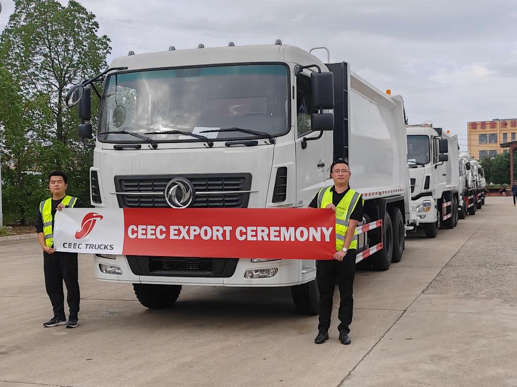 Khách hàng Ethiopia ghé thăm mua máy nén rác và máy đổ rác DONGFENG