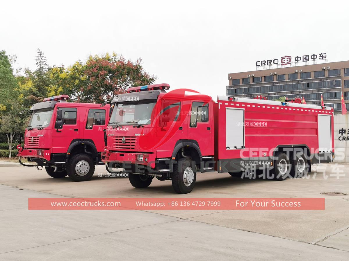 Ghana - 2 chiếc xe cứu hỏa SINOTRUK HOWO 6×6 xuất khẩu